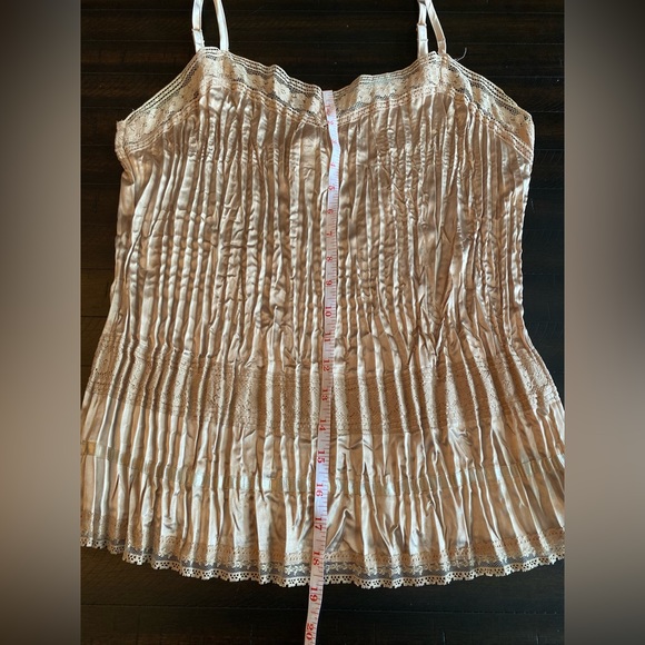 Silky Tank Cami Vintage size Large Tan Crinkled material NWT Adjustable Straps - Picture 8 of 10